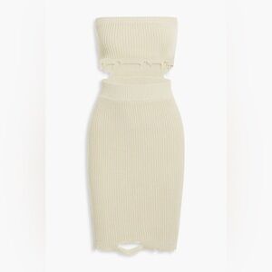 SER.O.YA
Grace strapless convertible distressed cotton mini dress